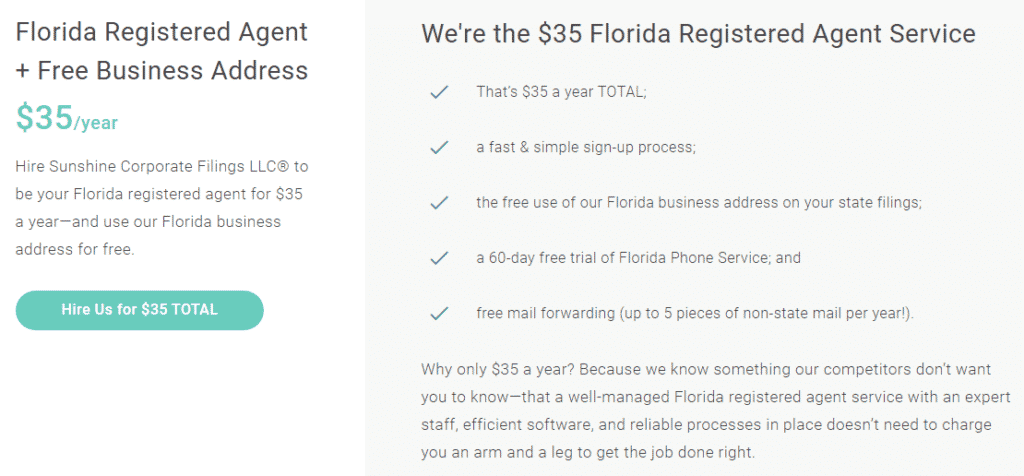 Sunshine Corporate Filings pricing