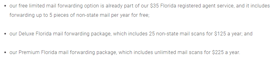 Sunshine Corporate Filings pricing packages